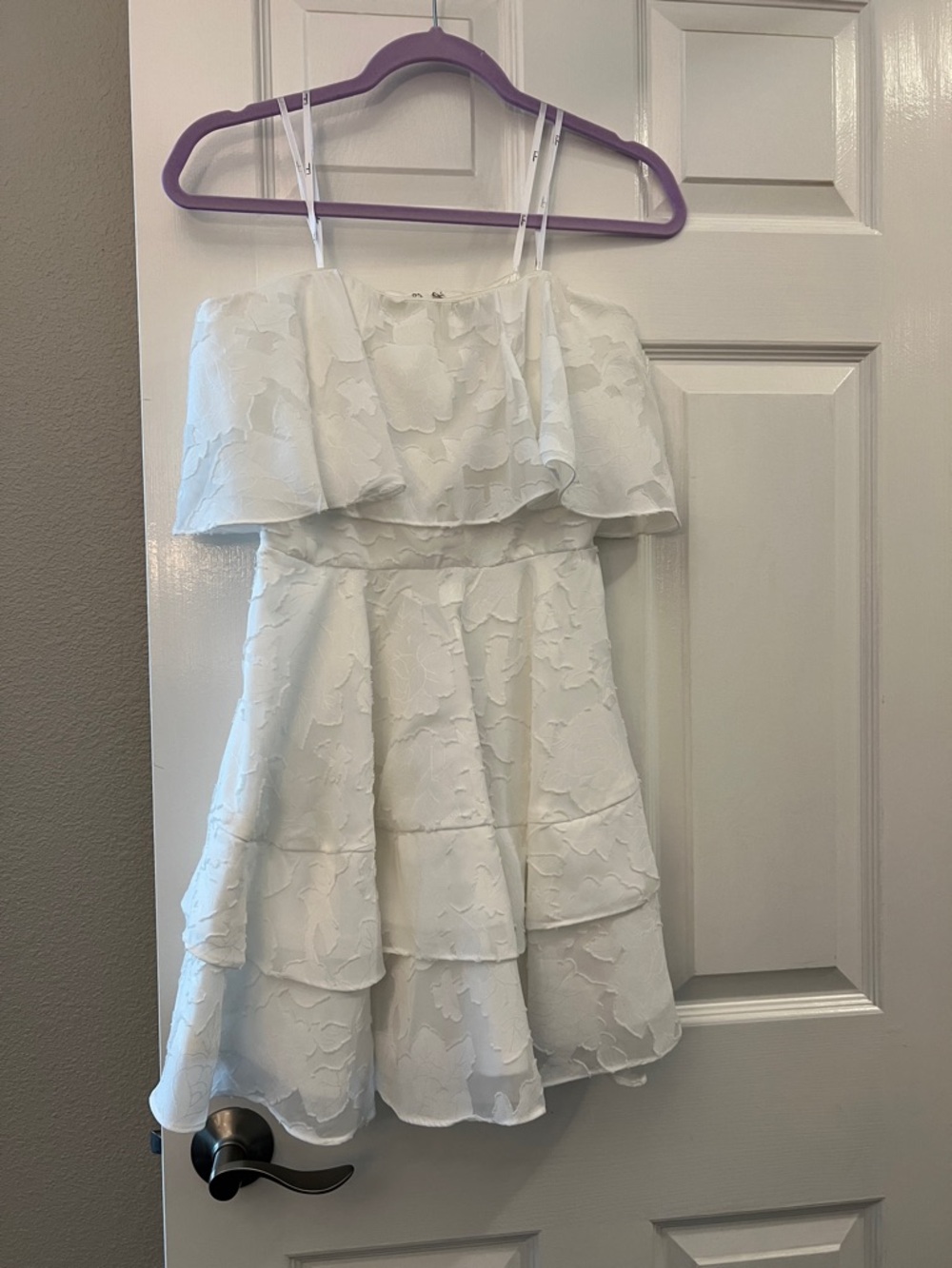 Lulu's Strapless White Floral Mini Dress